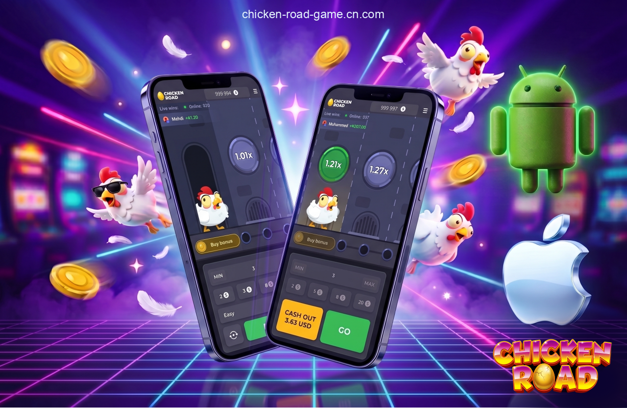 The Chicken Road app runs on Android and iOS, covering the majority of mobile users